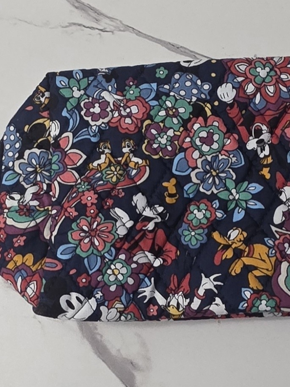 Vera Bradley Navy Floral Quilted Cosmetic Pouch